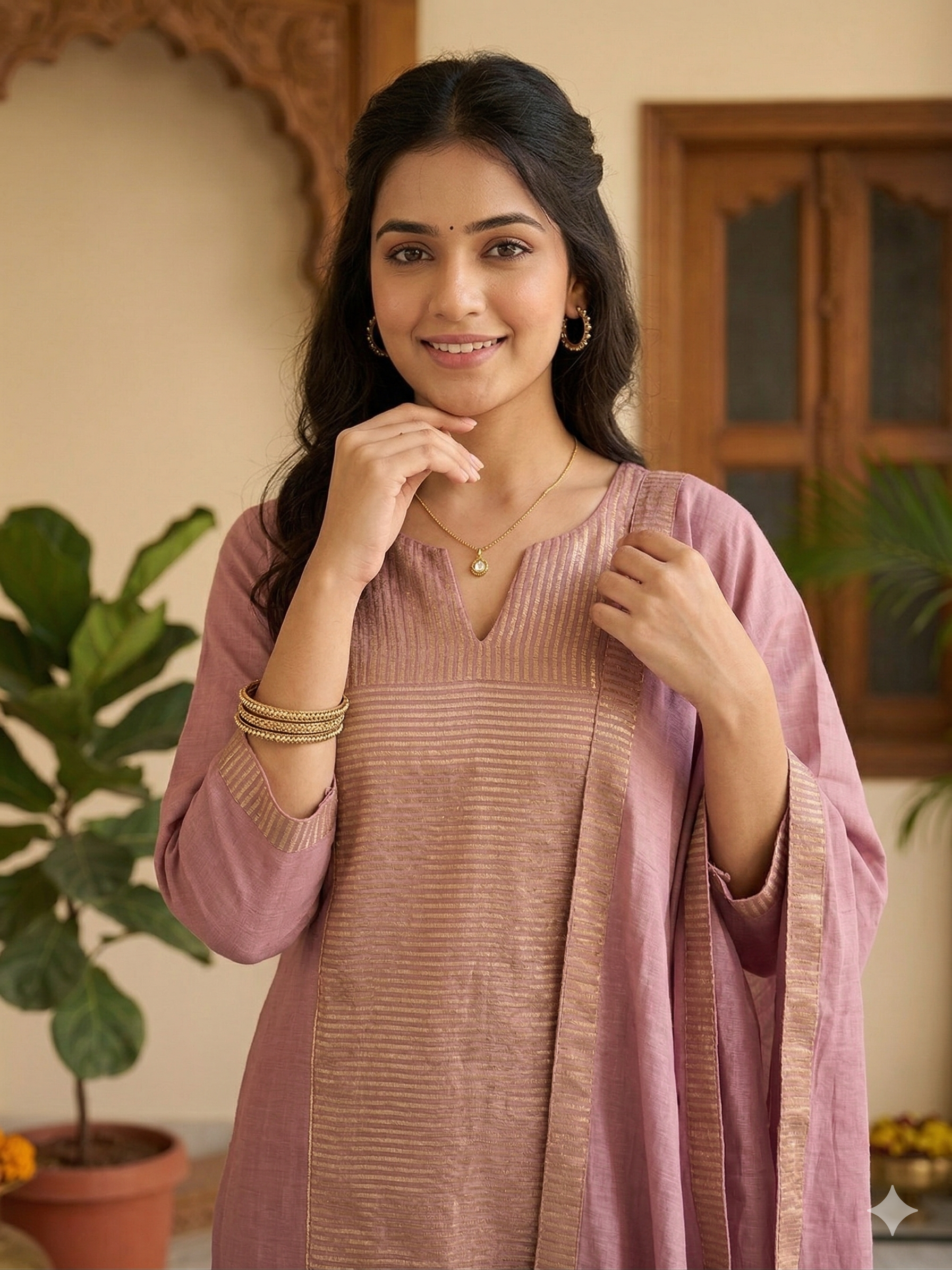 ROSEWOO PINK COTTON SUIT SET