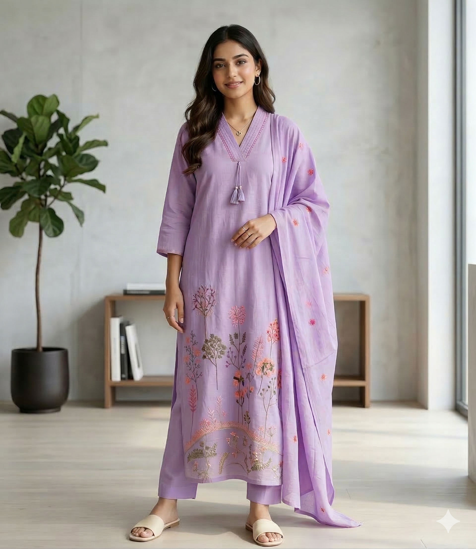 LAVENDER MUL COTTON SUIT SET