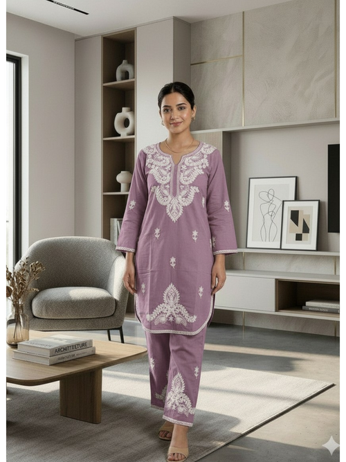 CHIKANKARI EMBROIDERY CO-ORD SET